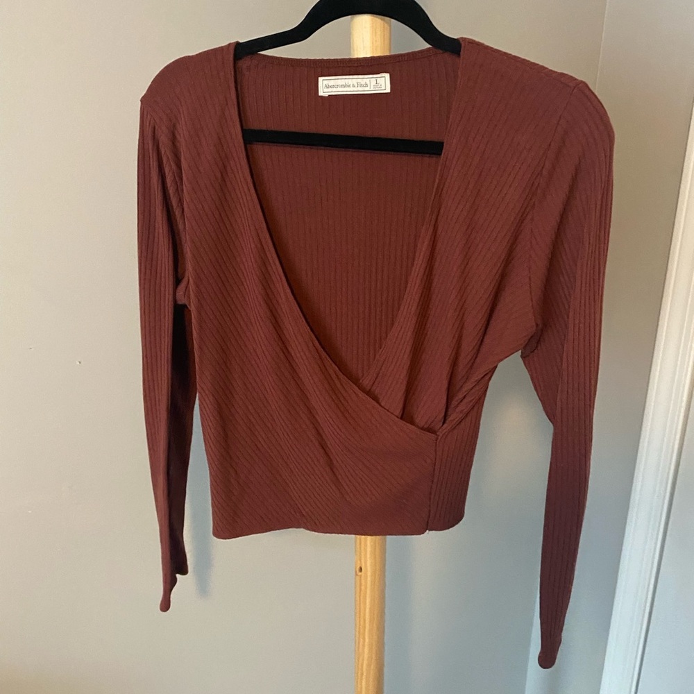 Abercrombie & Fitch Surplice Knit Top
